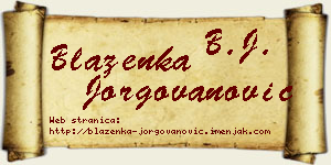 Blaženka Jorgovanović vizit kartica